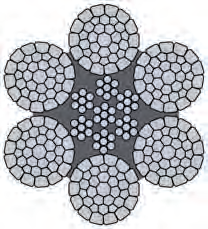 Compacted six-strand ropes